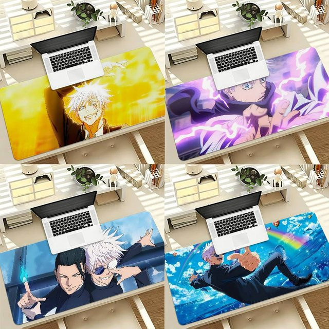 Bilibili Satoru Gojo Gaming-Mauspad, rutschfeste Schreibtischunterlage mit genähtem Rand für Computer und Tastatur - Bild 1
