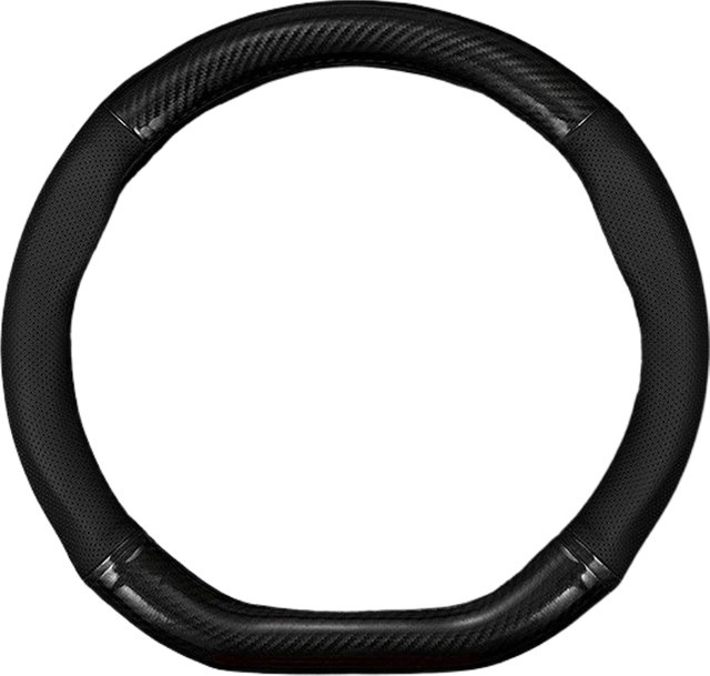 GNUPME Lenkradabdeckung aus Carbon Fiber und Leder in Schwarz für Volkswagen, BMW, Opel, Peugeot, Hyundai, Ford, Mazda, Toyota und Honda - Bild 1