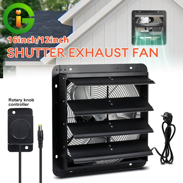 GRAXIDEA Abluftventilator mit EC-Motor und intelligentem Feuchtigkeitsregler in Schwarz, Wandmontage für Gewächshäuser, B/T/H: 40,64 x 30,48 cm - Bild 1