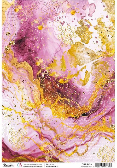 Motiv-Strohseide Ciao Bella Ethereal - Shades of Pink in Pink, Format A4 - Bild 1
