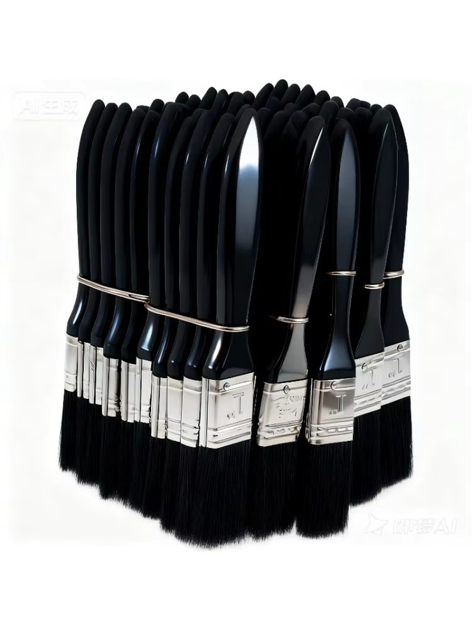 10-teiliges Nylon-Pinsel-Set in Schwarz für Acryl, Öl, Aquarell und Holz als Kunstbedarf - Bild 5