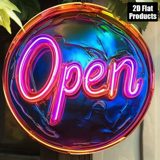 CIFBUY Aluminium-Wandkunst Rund, Modernes Metallschild in Multicolour mit Fernbedienung, Abstraktes Design für Zuhause, Bar oder Café - Bild 1