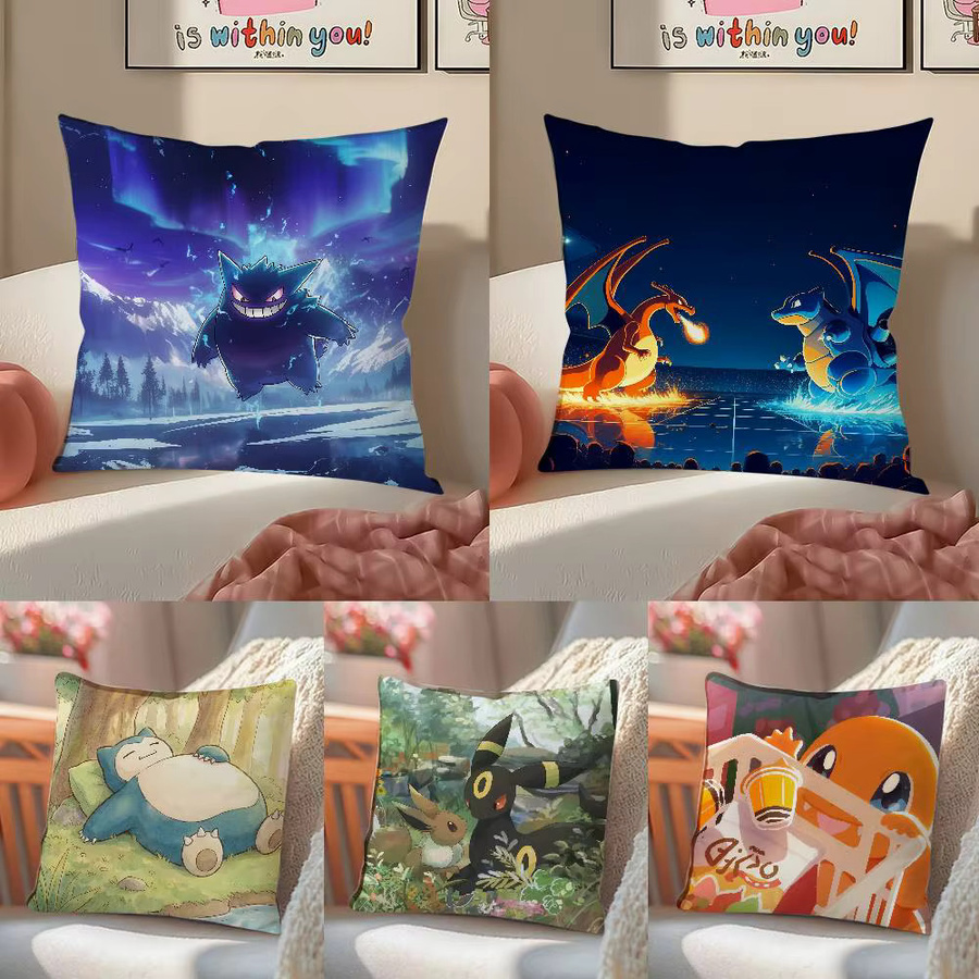 Bandai Pokemon Battle Arena Anime Plüsch-Kissenbezug, quadratisch, B/B: 30 x 30 cm - Bild 3