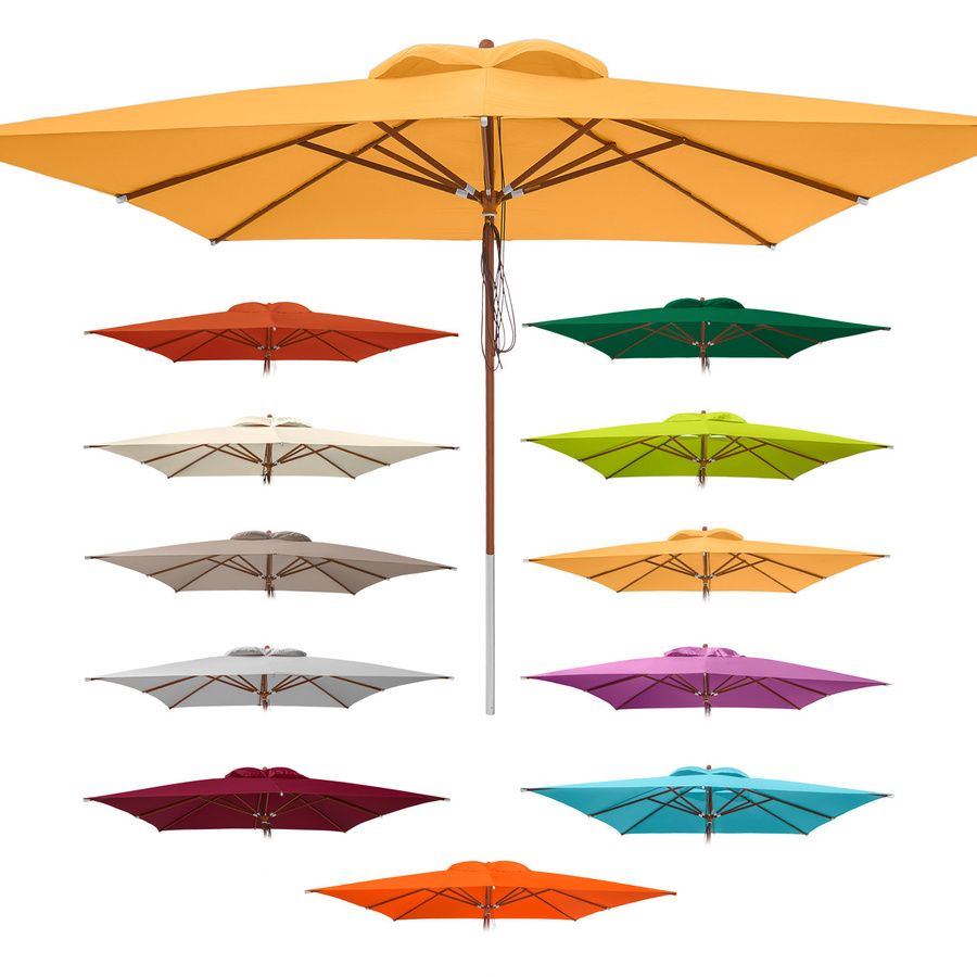 anndora Sonnenschirm Landhausschirm quadratisch, Farbe: Multicolour, B/T: 400 x 400 cm - Bild 1