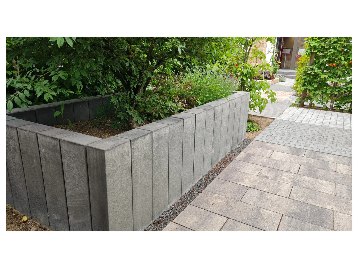 Diephaus Rechteck-Palisade aus Beton in Grau, H x B x T: 150 x 12 x 16,5 cm - Bild 1