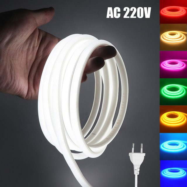 HEGEHE COB LED Neon Band Licht, wasserdichtes RGB LED Flexband für Outdoor und Wohnkultur, 220V, Multicolour - Bild 1