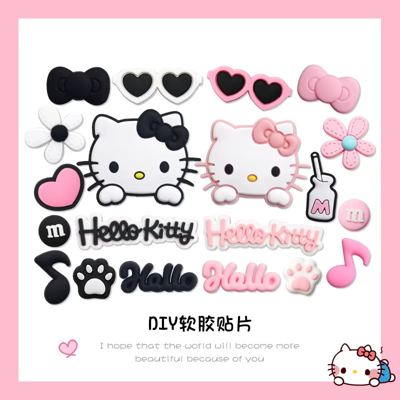 Mesuca Hello Kitty Schuhanhänger-Set, Rosa und Schwarz, Damen und Mädchen - Bild 2