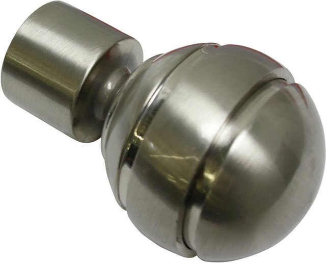 Gardinia Endstück Chicago Kugel für Ø 20 mm in Edelstahloptik, 2er Pack - Bild 1