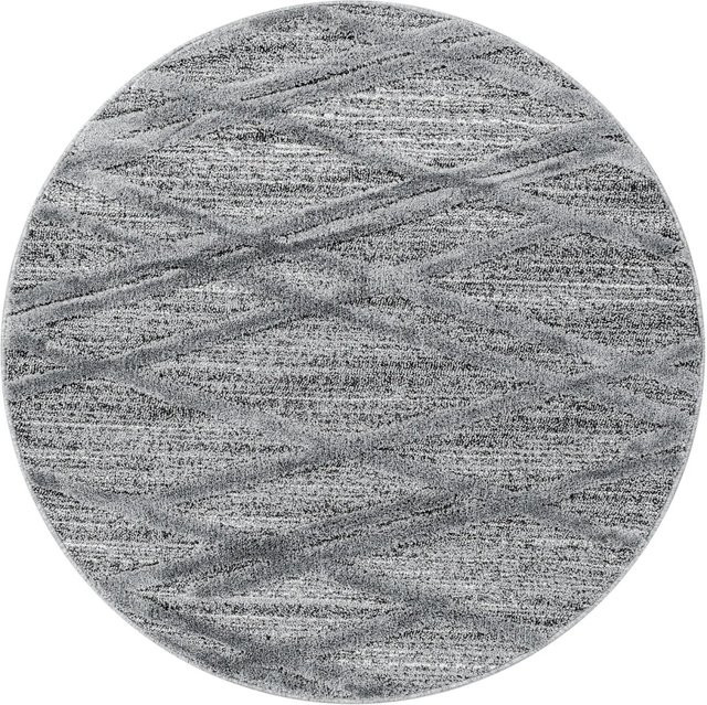 Ayyildiz Hochflorteppich Pisa 4706 Grau Rund Durchmesser: 120 cm - Bild 1
