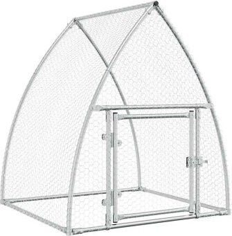 VidaXL Hühnerkäfig aus Metall in Silber, wetterfest, B/T/H: 100 x 100 x 120 cm - Bild 1
