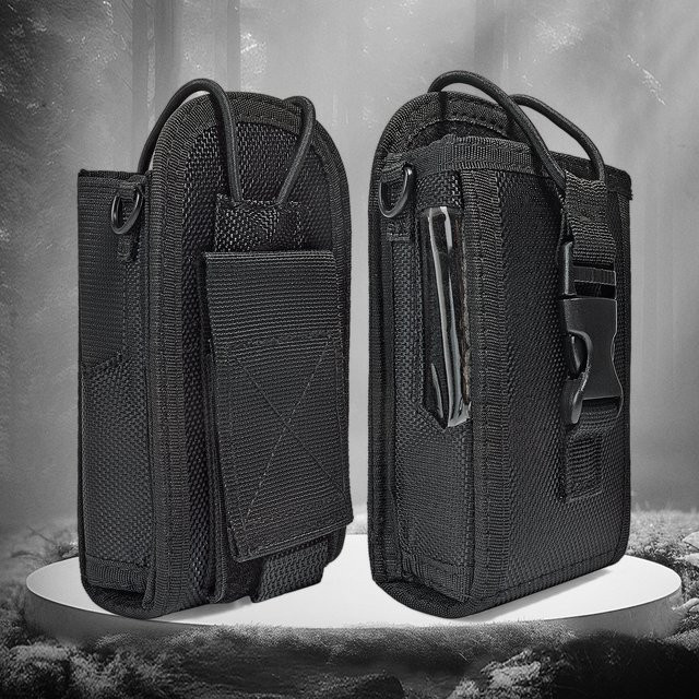 YNIBST Nylon-Radio-Holster in Schwarz, robuster Zwei-Wege-Radio-Halter kompatibel mit Motorola GP328 GP340 DP1400 DP3400 PRO7150 - Bild 1