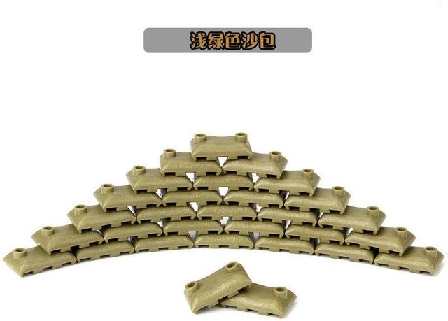 LEGO Zweiter Weltkrieg Schlachtfeld Bunker Sandsack, Zubehör, 100-teiliges Set, ab 3 Jahren - Bild 1