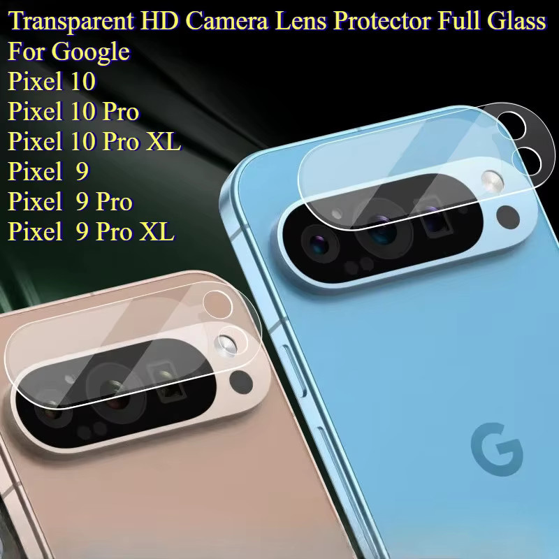 Transparente HD-Verstärkte Kameralinsen-Schutzkappen aus Vollglas für Google Pixel 11 10 9 Pro XL 9A 8 - Bild 2
