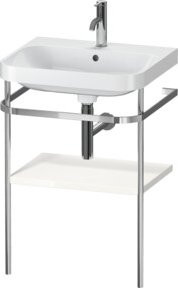 Duravit Möbelwaschtisch-Kombi Happy D.2 Plus in Weiß Hochglanz mit Metallkonsole, B: 57,5 cm, T: 49 cm - Bild 1