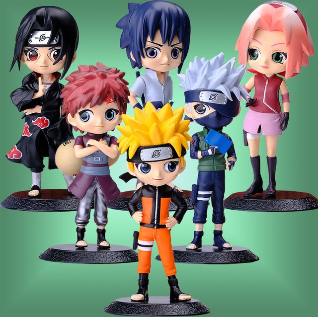 Bandai Anime Naruto Charakter Uzumaki Naruto und Uchiha Sasuke PVC Modell Ornament in Multicolor, Höhe: 15,5 cm - Bild 1