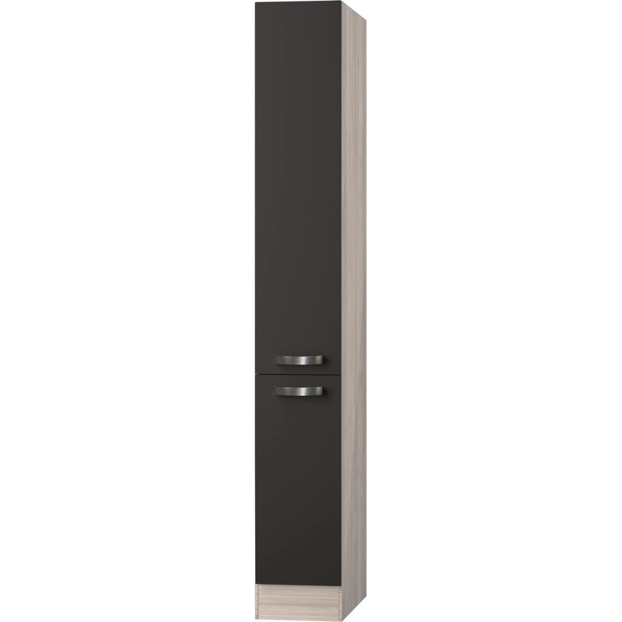 Optifit Küchen-Apothekerschrank Faro mit Türen und internen Schubladen, Anthrazit-braun, B/T/H: 30 x 57,1 x 206,8 cm - Bild 2