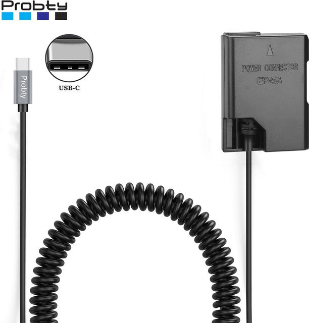 EP-5A USB-C Netzteil-Set mit EN-EL14 EN-EL14a Dummy-Akku für Nikon Kameras in Schwarz - Bild 1