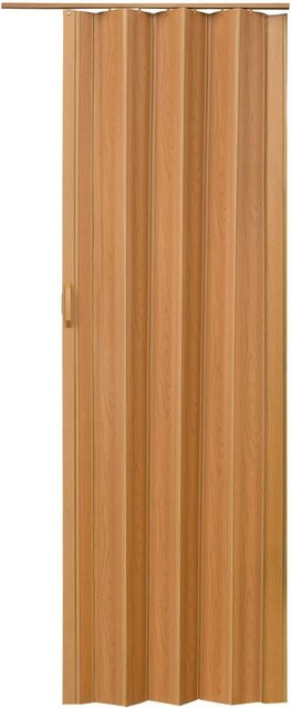 tectake Falttür mit Doppelwandprofil, Schiebegriff und Magnetverschluss, Farbe: Braun, B/H: 80 x 203 cm - Bild 1