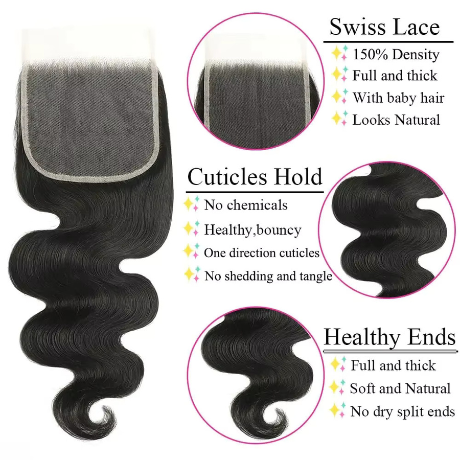 Linhua Haar Extensions Schweizer Spitze Brasilianisches Menschliches Haar, Damen - Bild 5