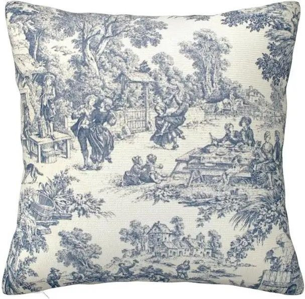Toile De Jouy Kissenbezug mit floralem Motiv, B/T/H: 45 x 45 x 45 cm - Bild 1