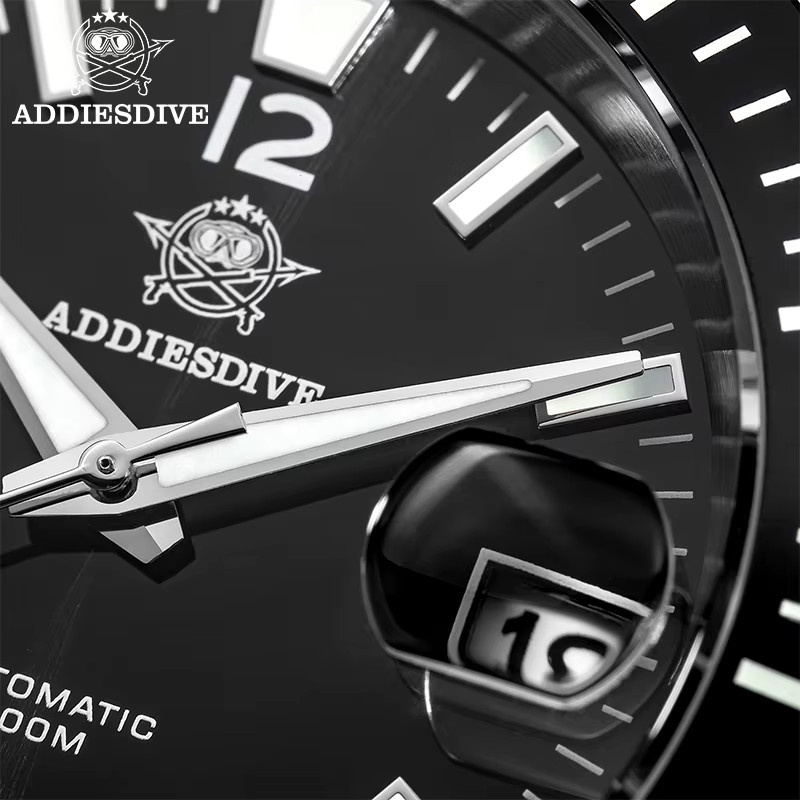 ADDIESDIVE Armbanduhr Automatik, Edelstahl, Schwarz, Saphirglas, Herren - Bild 1