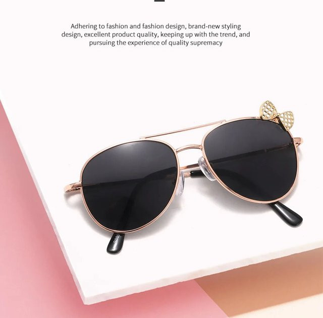 ZUXUB Kinder Sonnenbrille Aviator, Metall, Gold, Vollrand, Unisex - Bild 1