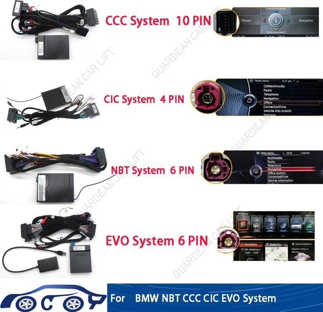 KARUISI Autoradio-Verkabelungsadapter für BMW NBT CCC CIC EVO System mit CANBUS Box und 16-Pin Kabelbaumadapter für 2DIN Head Unit Stereo-Stecker in Schwarz - Bild 1
