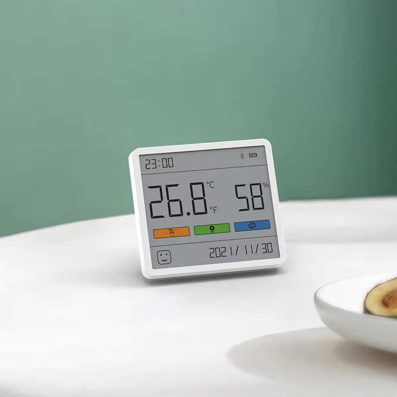 Xiaomi DUKA Atuman LCD Digitales Temperatur-Feuchtigkeitsmessgerät mit Uhr und Wettersensor in Weiß - Bild 2