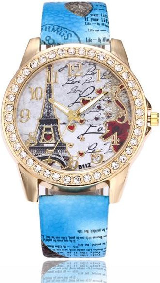 LOVE Armbanduhr, Quarz, Edelstahl, Blau, Damen, 40 mm - Bild 1
