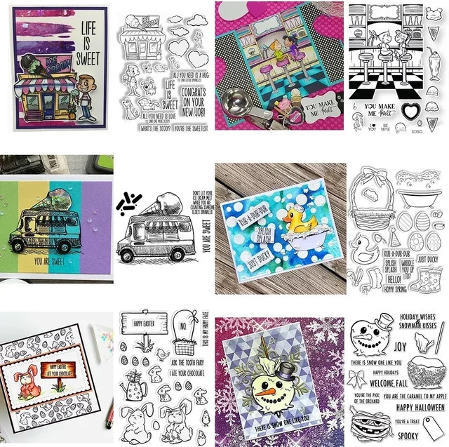 Life Is Sweet Stempel und Stanzformen Set für Scrapbooking und Kartenherstellung, Mehrfarbig - Bild 1
