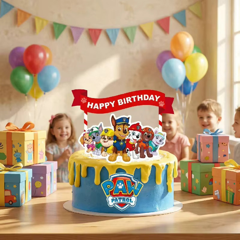 Paw Patrol Kuchendekoration Happy Birthday Topper in Multicolor - Bild 4