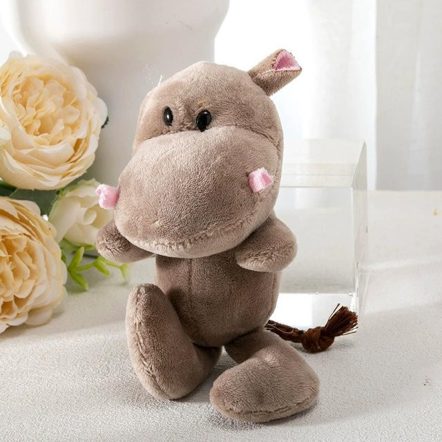 Linyi toy Schlüsselanhänger Plüschtier, Löwe Elefant, 15 cm, grau, Unisex - Bild 1