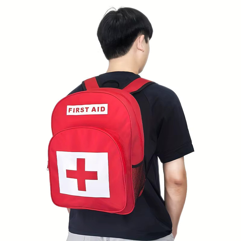 Tragbare Erste-Hilfe-Tasche aus Nylon in Rot für Reise und Lagerung - Bild 3