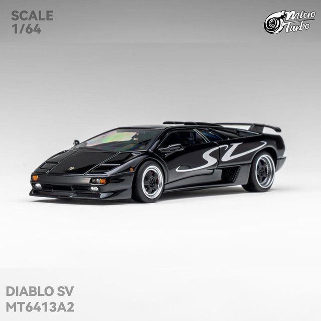 Pre Microturbo Diablo Sv Diecast Legierungsmodellauto, 1:64, Schwarz, ab 14 Jahren - Bild 1