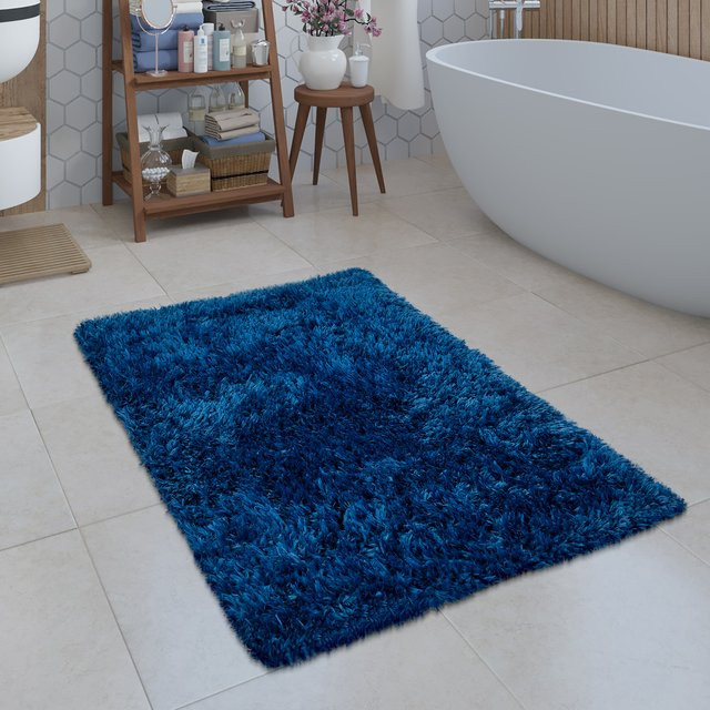 Badematte Kandela Blau, rutschfest und waschbar, B/B: 40 x 55 cm - Bild 1