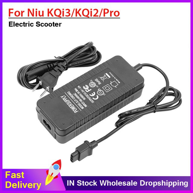 NIU Elektroroller Akku-Ladegerät 53,5 V 2A Lade-Netzteil in Schwarz für KQi1 Pro, Sport, KQi2 Pro, KQi3 Pro, Sport und Max - Bild 1