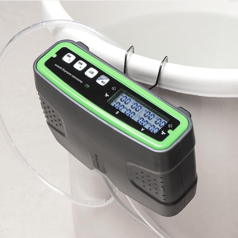 TOMTOP JMS Intelligentes automatisches Bewässerungsgerät mit Doppelpumpe, LCD-Display und zeitgesteuertem Tropfbewässerungssystem, Schwarz - Bild 2