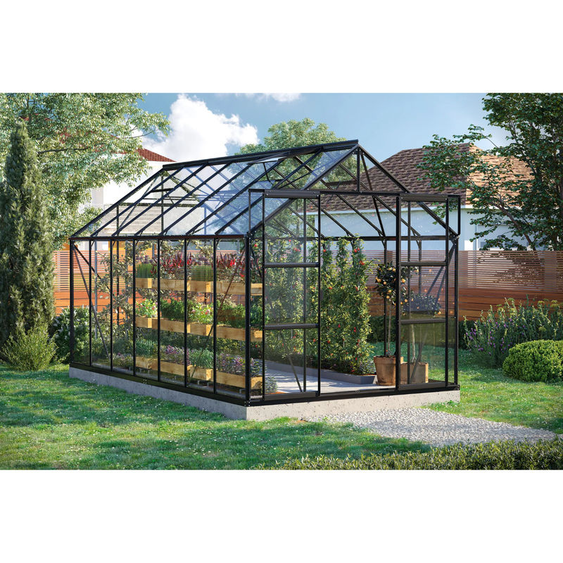 Vitavia Gewächshaus Uranus 11500 in Schwarz mit 11,5 m² Fläche, Aluminiumrahmen und Sicherheitsglas - Bild 4