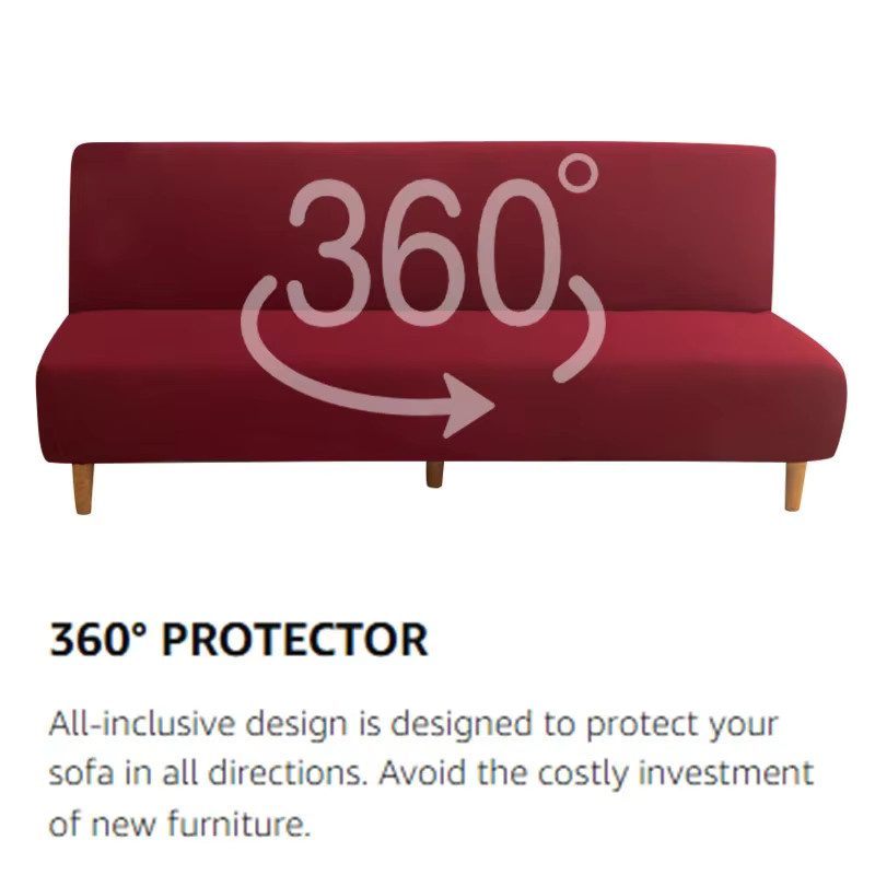LANMOLIFE Elastischer Sofabezug in Grau, Maschinenwaschbarer Möbelschutz für Armlose Sofas - Bild 4