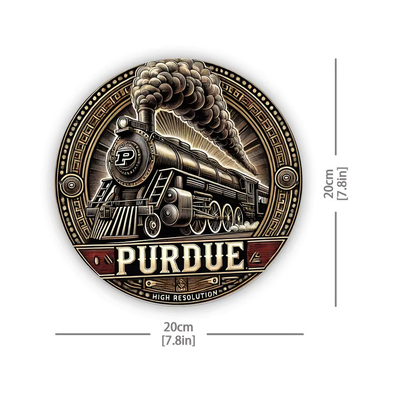 Potdemiel Wandkunst Purdue Retro-Dampflokomotive aus Metall in Multicolour, B/H: 20,3 x 20,3 cm - Bild 2