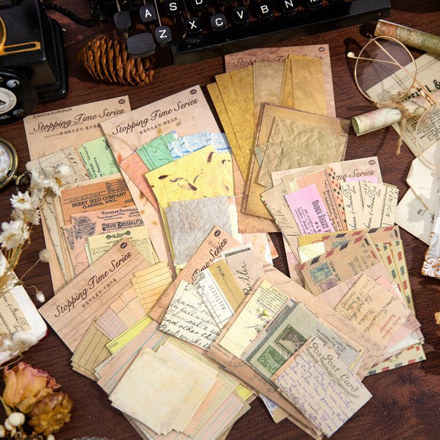 45er Paket Vintage Scrapbooking Papier für DIY Junk Journal und Bastelarbeiten, Mehrfarbig, Matt - Bild 1