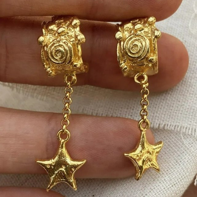 Ohrringe Stern-Anhänger mit Quasten, Damen - Bild 1
