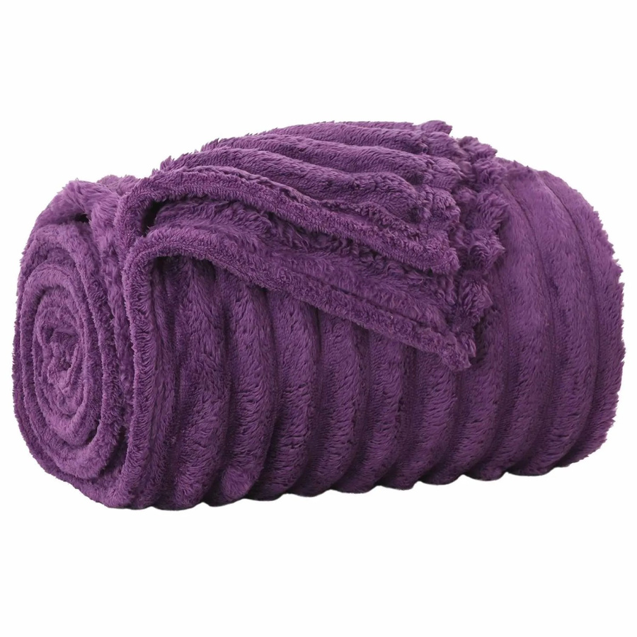 6er-Set vidaXL Fleece-Wohndecken Lila, B/B: 200 x 150 cm - Bild 2