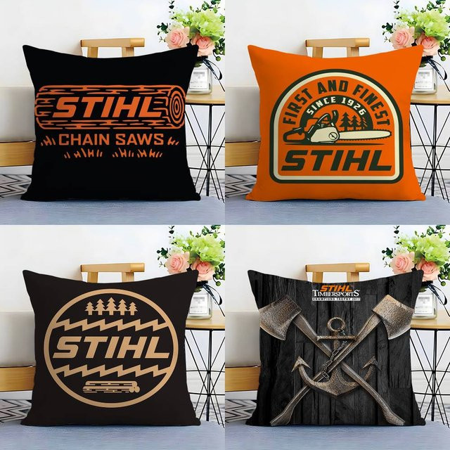 STIHL Chainsaw Logger Kissenbezug mit doppelseitigem Druck für dein Sofa oder Zuhause - Bild 1