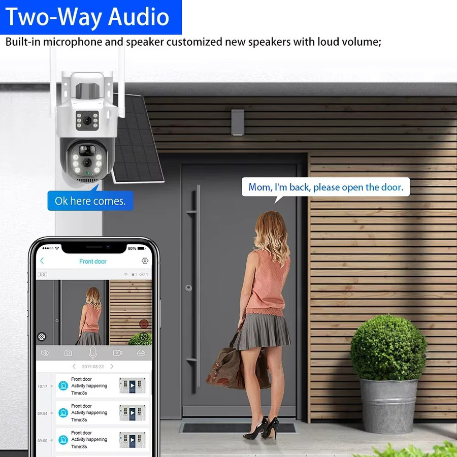 EseeCloud Overscam 8MP 4G SIM-Karten Solarkamera mit Dual-Objektiv und Dual-Bildschirm in Weiß für die Outdoor-Sicherheitsüberwachung mit PIR-Erkennung - Bild 2
