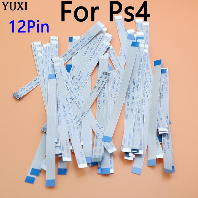 YUXI 15-teiliges 12PIN-Flex-Kabel Set für PlayStation 4 PS4-Controller mit 4 Ladeplatinen Ersatzteil Set in Weiß - Bild 1