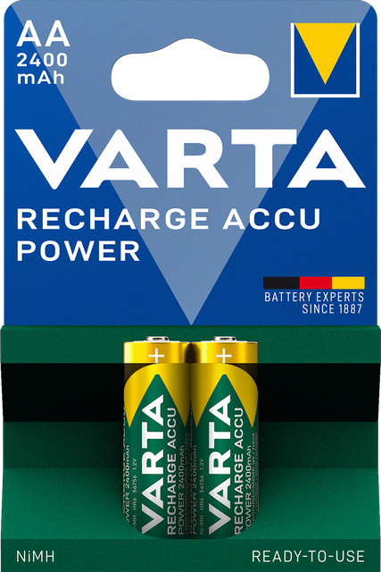 VARTA Recharge Accu Power AA Akku 2400 mAh, 2er Blister, Multicolor - Bild 1