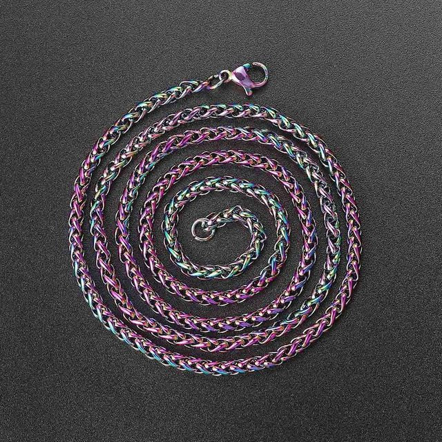 YULIN Halskette, Edelstahl, Schwarz, 60cm, Unisex - Bild 1