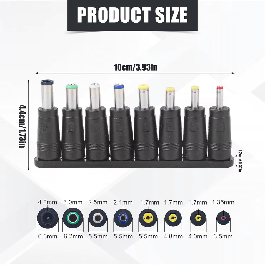 BSN DC-Adapter-Steckverbinder Hohlstecker Netzteiladapter Schwarz, 5,5 x 2,1 mm Buchse auf Stecker für Monitor, Webcam, Router und Laptop - Bild 6