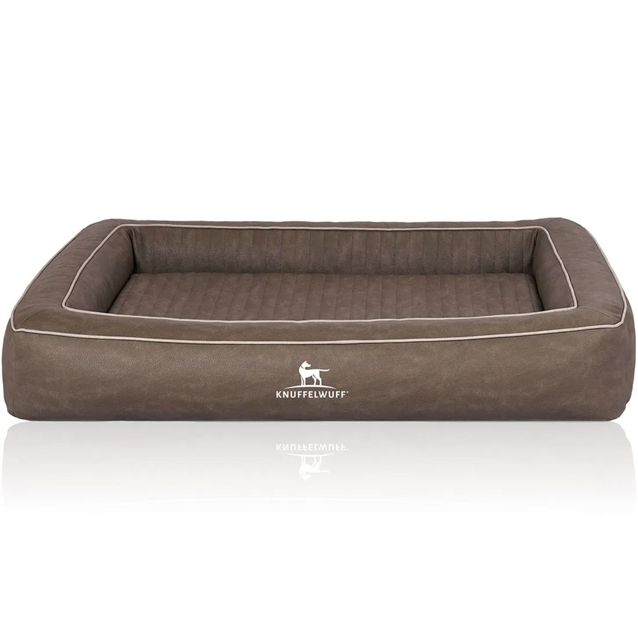 Knuffelwuff Hundebett Montego Orthopädisch aus Kunstleder in Braun/Grau, B: 85 cm, T: 65 cm - Bild 2
